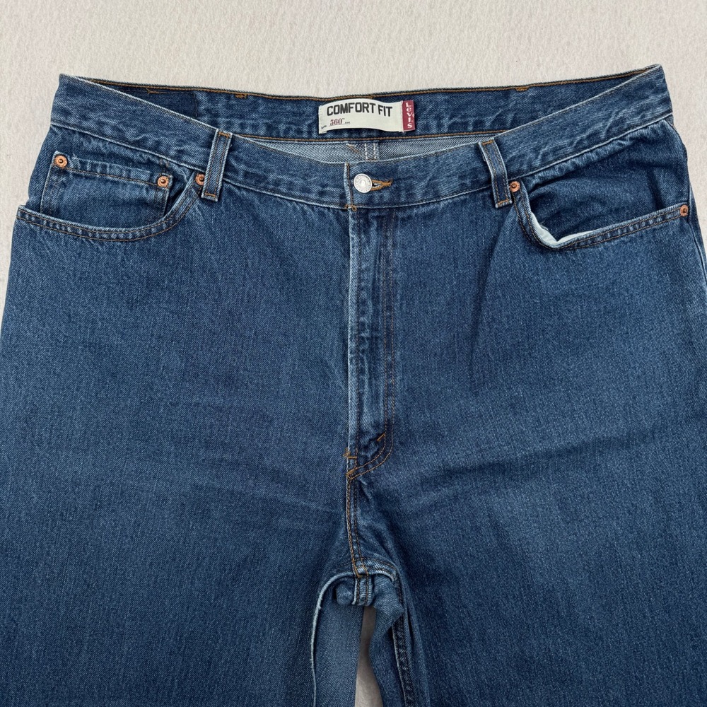 Levis 560 Comfort Fit Jeans Mens 42x30 Dark Wash Blue Denim Relaxed Tapered
